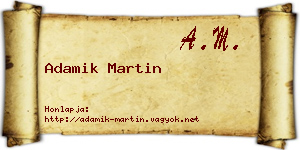 Adamik Martin névjegykártya